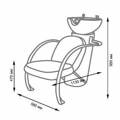 Парикмахерская мойка БИАТРИС с креслом КАРИНА: вид 13