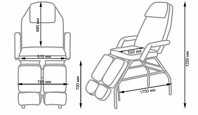 Педикюрное кресло МД-602, складное: вид 9