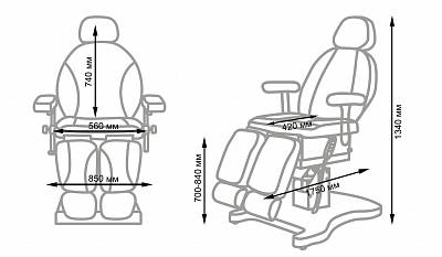 Педикюрное кресло МД-03, 1 мотор: вид 8